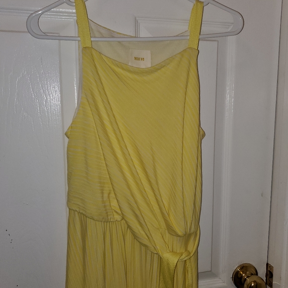 Anthropologie Mauve Yellow and White Dress - Picture 2 of 2